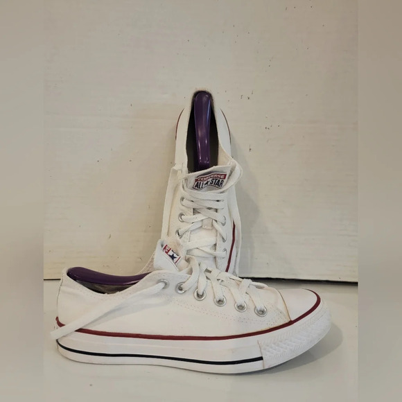 CONVERSE ALL STAR WHITE SNEAKERS (sz woman's 8)‎ - Picture 1 of 5